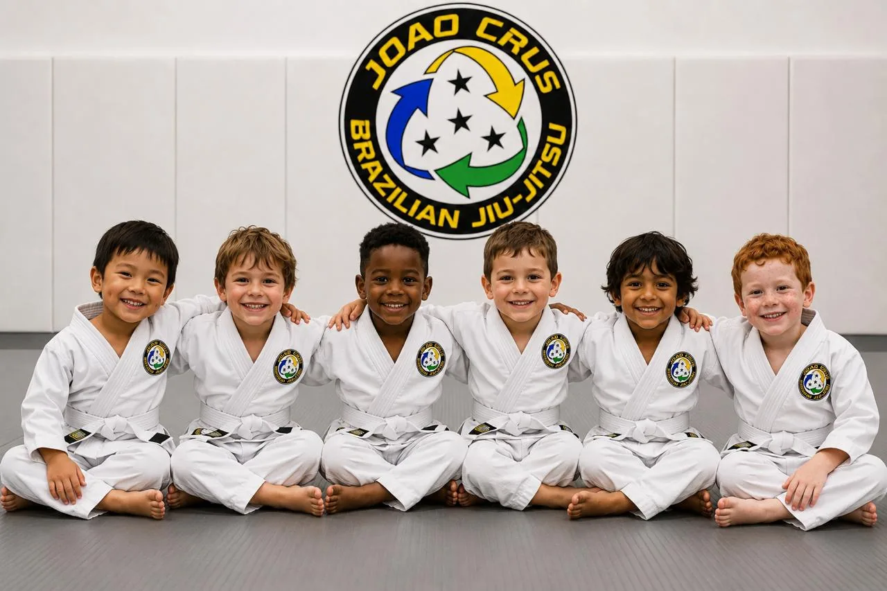 Joao Crus coaching young Brazilian Jiu-Jitsu students through an age-appropriate activity